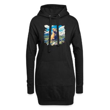 Marmottes Marmottes - Sweat-shirt à capuche long Femme - noir - Devant