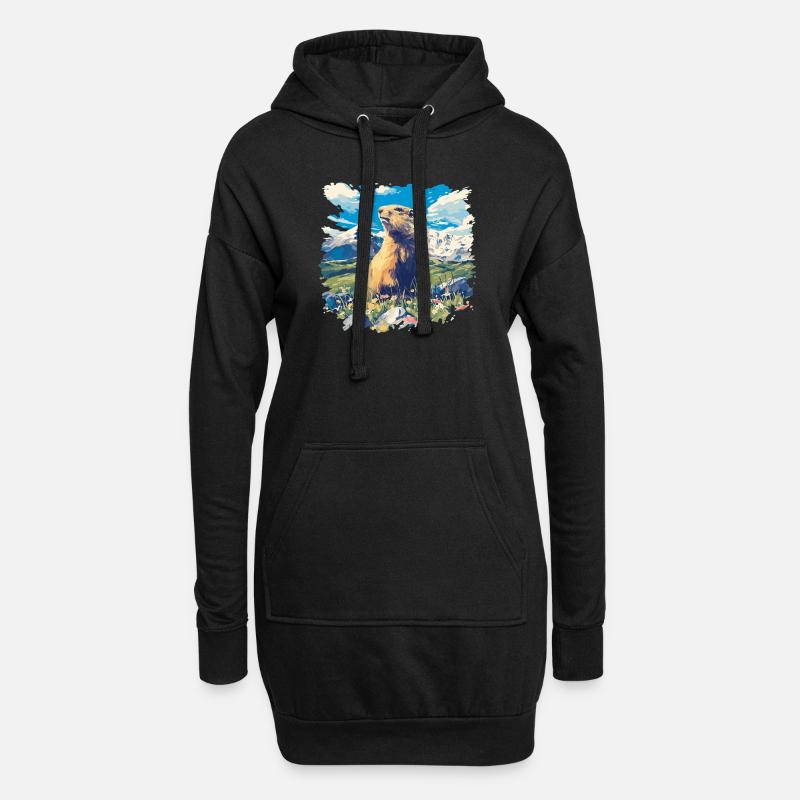 Murmeltiere Murmeltier - Hoodie-Kleid - Schwarz