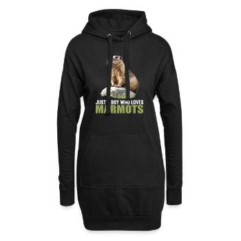 Marmottes Marmottes - Sweat-shirt à capuche long Femme - noir - Devant