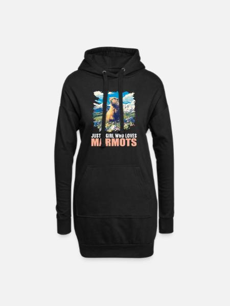 Marmottes Marmottes - Sweat-shirt à capuche long Femme - noir