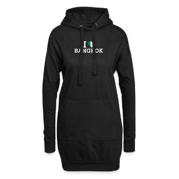 Ich liebe Bangkok Cool Italien Liebhaber Falsche Flagge Herz - Hoodie-Kleid - Schwarz - Vorne