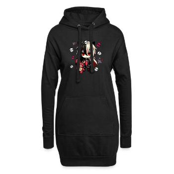 Chibi Kawaii Emo Pastell Goth Girl Anime - Hoodie-Kleid - Schwarz - Vorne