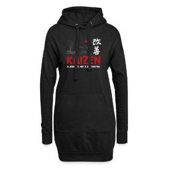 Kaizen : un voyage, pas une destination - Sweat-shirt à capuche long Femme - noir - Devant