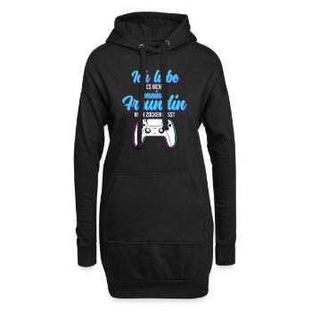 Gaming Liebe zur Freundin - Funny Geschenkidee - Hoodie-Kleid - Schwarz - Vorne
