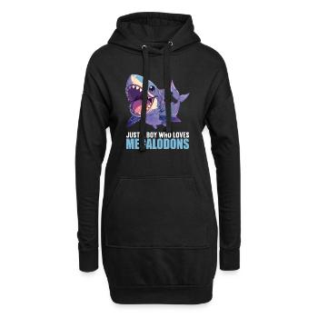 Mégalodons Megalodon - Sweat-shirt à capuche long Femme - noir - Devant