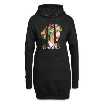 FRAU ITALIEN BUONA ITALIA - Hoodie-Kleid - Schwarz - Vorne
