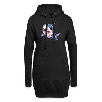 Grands requins blancs Grand requin blanc - Sweat-shirt à capuche long Femme - noir - Devant