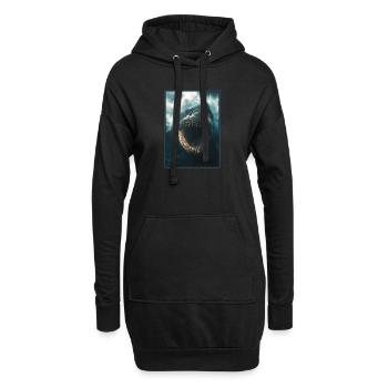 Grands requins blancs Grand requin blanc - Sweat-shirt à capuche long Femme - noir - Devant