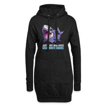 Grands requins blancs Grand requin blanc - Sweat-shirt à capuche long Femme - noir - Devant