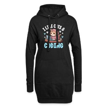 J’aime les chats et le design de nerd du codage - Sweat-shirt à capuche long Femme - noir - Devant