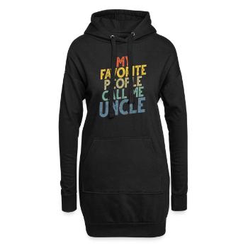 Meilleur oncle fier oncle citation humour - Sweat-shirt à capuche long Femme - noir - Devant