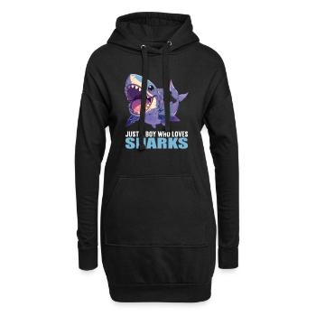 Requins Requin - Sweat-shirt à capuche long Femme - noir - Devant
