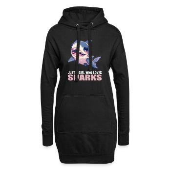 Haie Hai - Hoodie-Kleid - Schwarz - Vorne