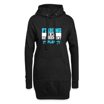 La pêche, c’est la retraite - Sweat-shirt à capuche long Femme - noir - Devant