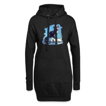Nerze Nerz - Hoodie-Kleid - Schwarz - Vorne
