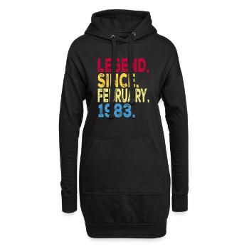 Legende seit Februar 1983 Design Für alten Popel - Hoodie-Kleid - Schwarz - Vorne