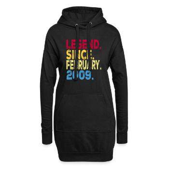 Légende depuis février 2009 Design Pour garçon , fille - Sweat-shirt à capuche long Femme - noir - Devant