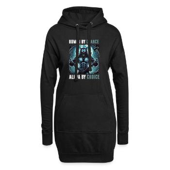 Humain Par hasard Alpha Par choix Loup-garou - Sweat-shirt à capuche long Femme - noir - Devant