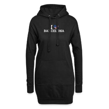 J’aime Barcelone Cool Wrong Flag USA Lover Heart - Sweat-shirt à capuche long Femme - noir - Devant
