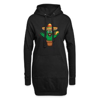 Mexique Maracas Sombrero Hat Tacos Cactus - Sweat-shirt à capuche long Femme - noir - Devant