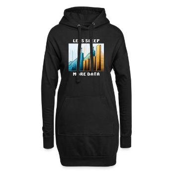 LESS SLEEP MORE DATA - Hoodie-Kleid - Schwarz - Vorne