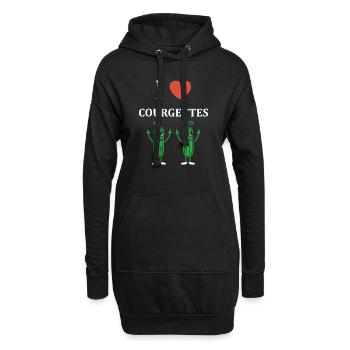 Zucchini-Humor - Hoodie-Kleid - Schwarz - Vorne