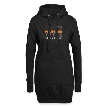 Schwarz Starke Dermatologie Krankenschwester Melanin Afrikanisch - Hoodie-Kleid - Schwarz - Vorne