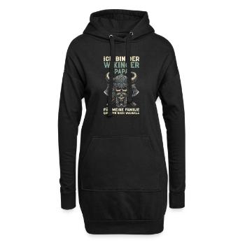 Viking Papa Fête des Pères Paternité Parent - Sweat-shirt à capuche long Femme - noir - Devant