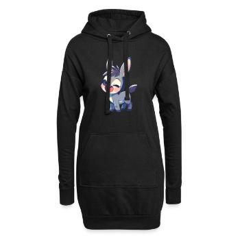 Âne Esel - Sweat-shirt à capuche long Femme - noir - Devant