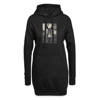 Âne Esel - Sweat-shirt à capuche long Femme - noir - Devant