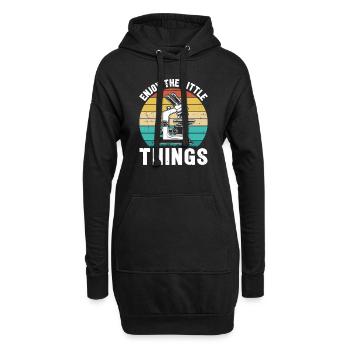 Viel Spaß mit den kleinen Dingen Retro Lab Scientist - Hoodie-Kleid - Schwarz - Vorne