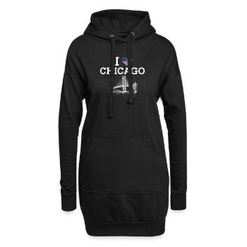 J’aime Chicago Heart Flag Golden Gate Bridge Lover - Sweat-shirt à capuche long Femme - noir - Devant