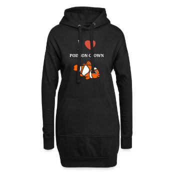 Humour Poisson rouge - Sweat-shirt à capuche long Femme - noir - Devant