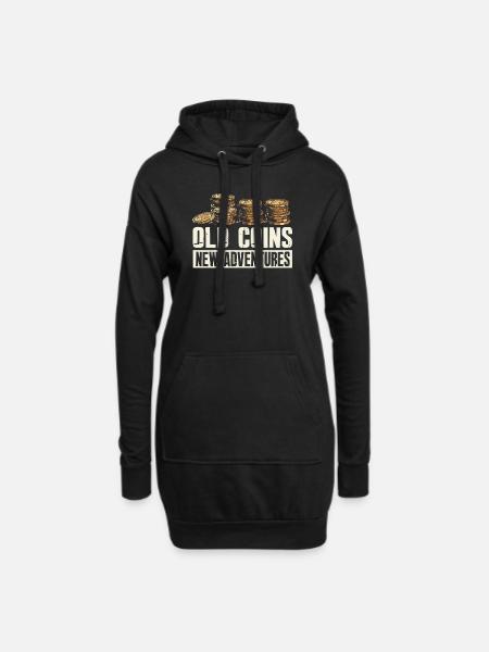 Old Coins New Adventures Numismatics - Hoodie Dress - black