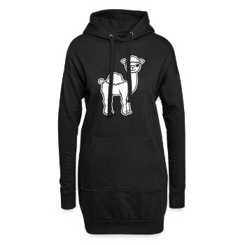 chameau - Sweat-shirt à capuche long Femme - noir - Devant
