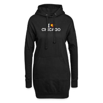 I Love Chicago Cool Spain Wrong Flag Lover Estate - Hoodie-Kleid - Schwarz - Vorne