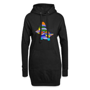 Art Tortue de mer nageant - Sweat-shirt à capuche long Femme - noir - Devant