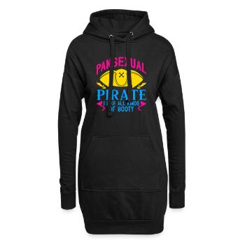 pansexual pirate i like all kids of booty Design - Hoodie-Kleid - Schwarz - Vorne