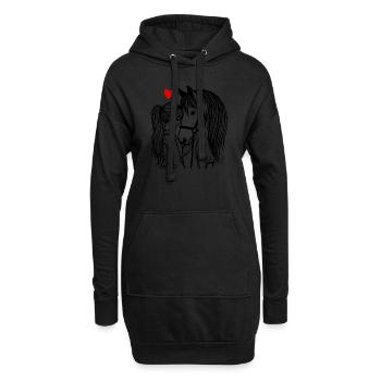 Reiten Reitsport Pferdereiter Pferdeliebhaber - Hoodie-Kleid - Schwarz - Vorne