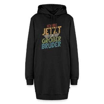 Grand frère Amoureux des bébés Frère aîné - Sweat-shirt à capuche long Femme - noir - Devant