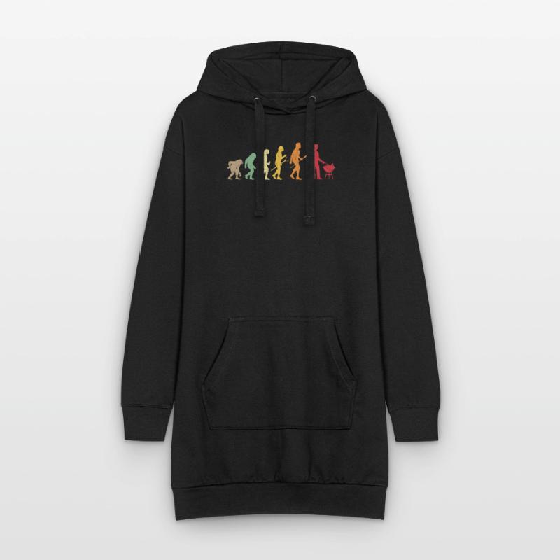 Evolution des BBQ-Grillens Retro-Fleischräucherns Hoodie-Kleid