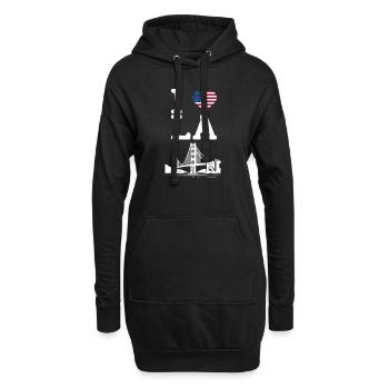 I Love LA Golden Gate Bridge Los Angeles Flagge Wortspiel - Hoodie-Kleid - Schwarz - Vorne