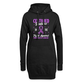 Certifié Badass Purple Ribbon Cancer du pancréas - Sweat-shirt à capuche long Femme - noir - Devant