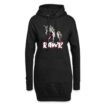 Gruseliges Zombie Einhorn - Hoodie-Kleid - Schwarz - Vorne