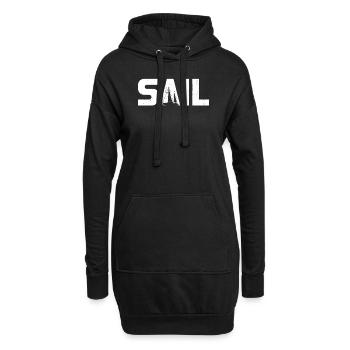 Voile nautique Voilier Capitaine Ponton Dériveur - Sweat-shirt à capuche long Femme - noir - Devant