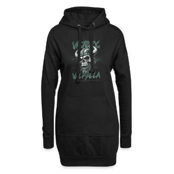 Motorrad Nordische Wikinger Sieg Oder Walhalla - Hoodie-Kleid - Schwarz - Vorne