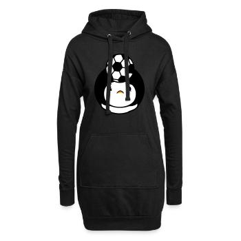 Ente spielt Fußball Kopfball Ball Kopf balancieren - Hoodie-Kleid - Schwarz - Vorne