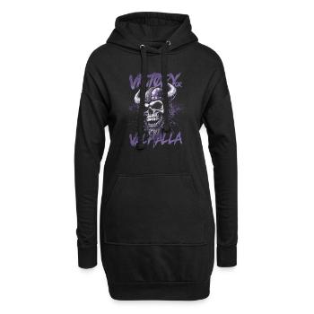 Nordischer Wikingersieg oder Walhalla - Hoodie-Kleid - Schwarz - Vorne