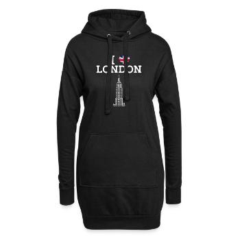 J’aime Londres Angleterre État Cool Royaume-Uni - Sweat-shirt à capuche long Femme - noir - Devant