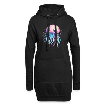 Mignonnes méduses aux couleurs pastel - Sweat-shirt à capuche long Femme - noir - Devant